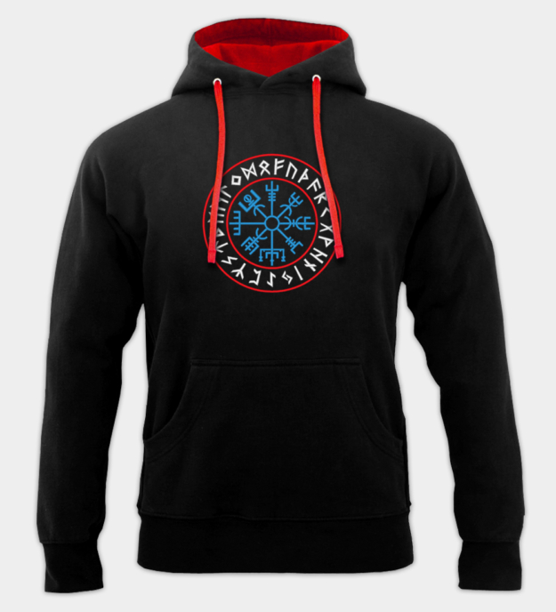 Vegvísir brodert hettegenser